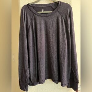 Ideology Women's Metallic Raglan-Sleeve Activewear Top